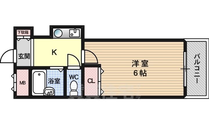 大阪府大阪市西淀川区大野1丁目の賃貸マンションの間取り