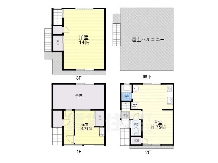 大阪府東大阪市横枕西(一戸建)の賃貸物件の間取り