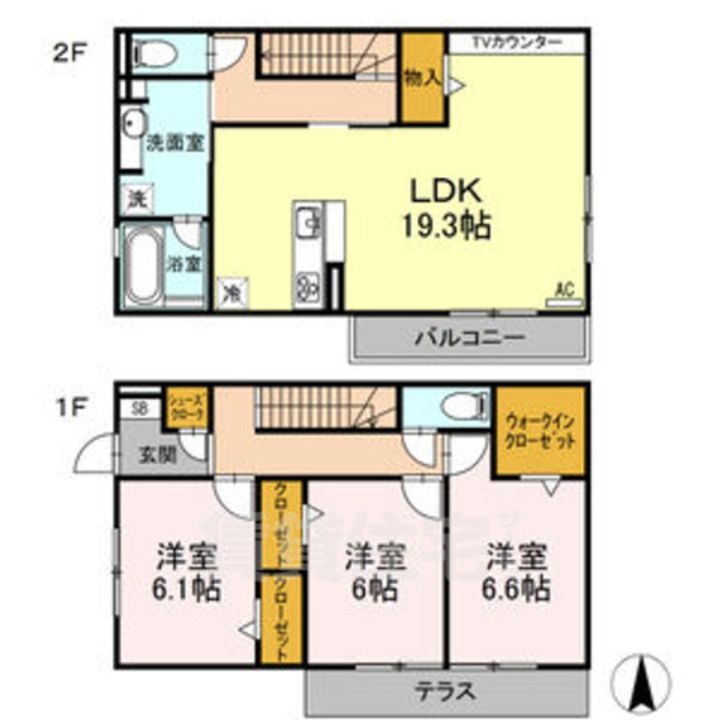愛知県名古屋市中川区江松1丁目(一戸建)の賃貸物件の間取り