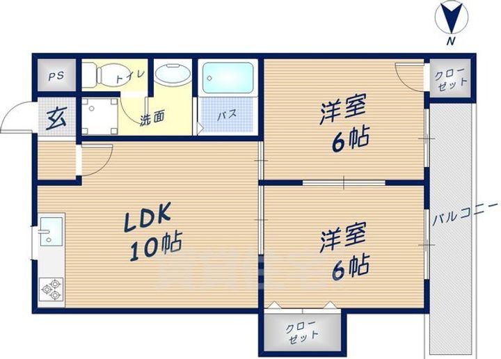 ビューハイツA&K202の間取り