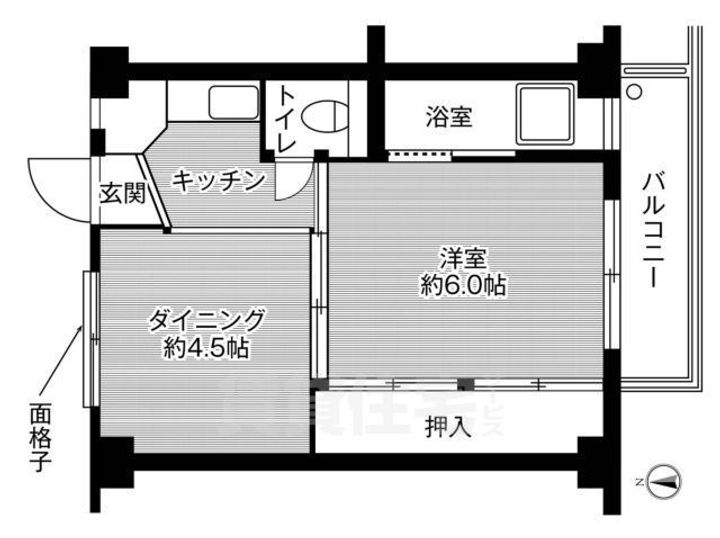 大阪府茨木市西福井2丁目の賃貸マンションの間取り