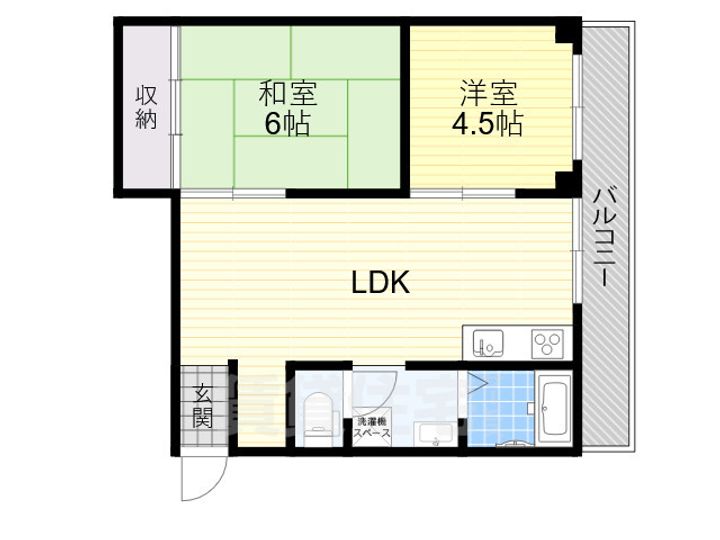 大阪府茨木市西駅前町の賃貸マンションの間取り