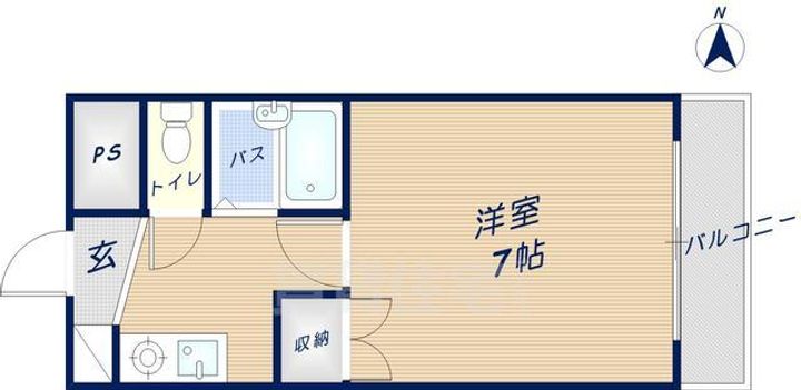 大阪府東大阪市島之内2丁目の賃貸マンションの間取り