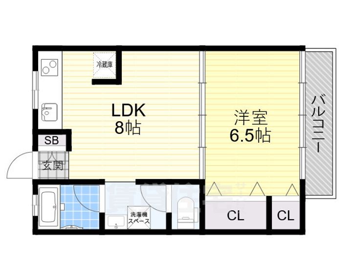 大阪府吹田市天道町の賃貸マンションの間取り