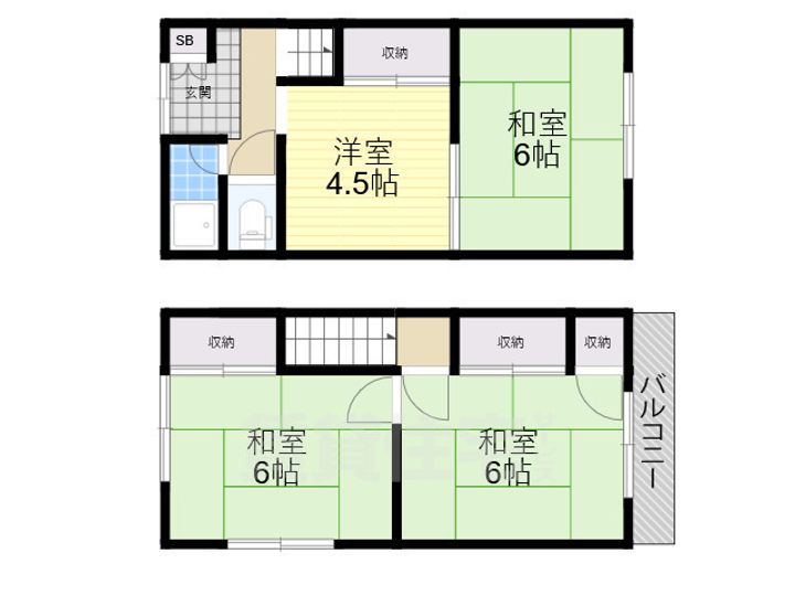大阪府摂津市正雀2丁目(一戸建)の賃貸物件の間取り
