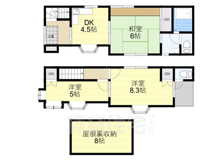 大阪府吹田市内本町3丁目(一戸建)の賃貸物件の間取り