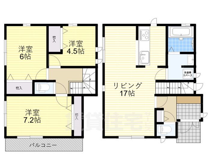 大阪府八尾市上之島町南7丁目(一戸建)の賃貸物件の間取り
