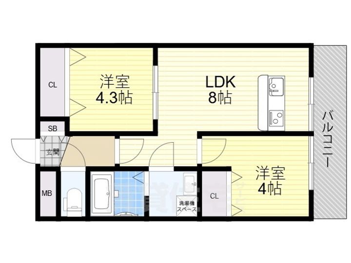 ウインドヒル三国(旧 メゾン三国)の間取り