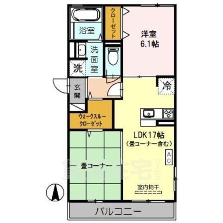 duo大庄Bの間取り