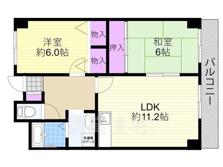 大阪府大阪市西淀川区歌島3丁目の賃貸マンションの間取り