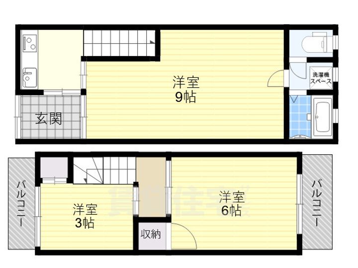 大阪府大阪市住吉区長居東2丁目(一戸建)の賃貸物件の間取り