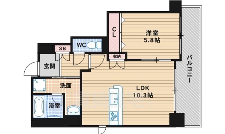 大阪府大阪市住吉区長居東4丁目の賃貸マンションの間取り