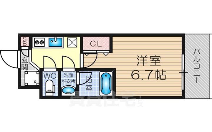 大阪府大阪市淀川区西宮原3丁目の賃貸マンションの間取り