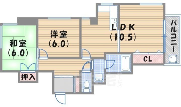 ノーブル甲東園の間取り