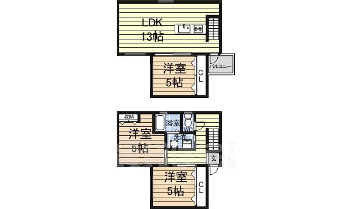 愛知県名古屋市千種区希望ケ丘4丁目(一戸建)の賃貸物件の間取り