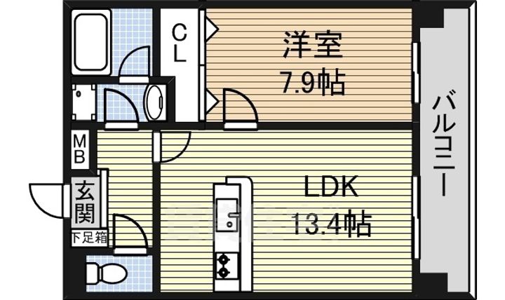 愛知県名古屋市昭和区川原通5丁目の賃貸マンションの間取り