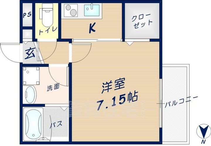 大阪府東大阪市山手町の賃貸アパートの間取り