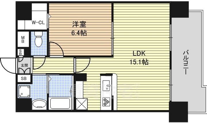 リバーコート砂田橋1の間取り