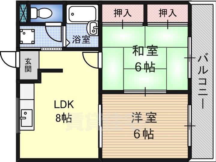 大阪府堺市北区百舌鳥赤畑町4丁の賃貸マンションの間取り