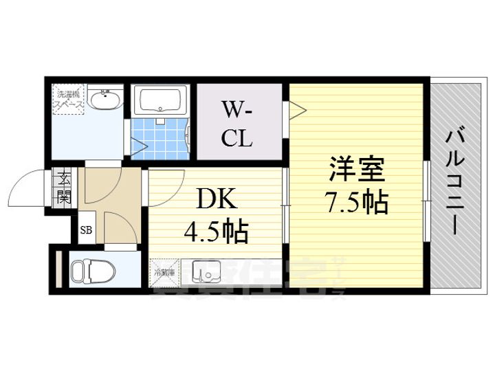 大阪府堺市北区長曽根町の賃貸アパートの間取り