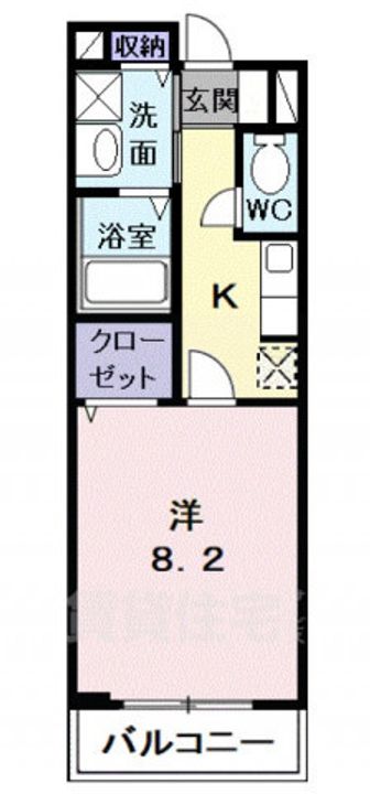 大阪府堺市東区日置荘原寺町の賃貸アパートの間取り