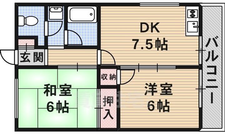 大阪府茨木市沢良宜浜1丁目の賃貸マンションの間取り