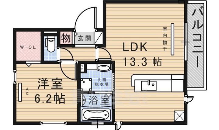 大阪府茨木市島1丁目の賃貸アパートの間取り