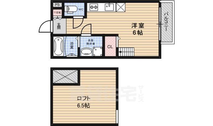 大阪府堺市堺区寺地町東3丁の賃貸アパートの間取り