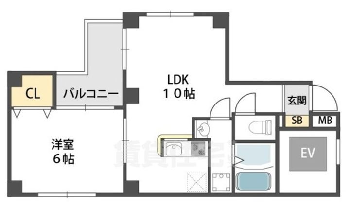 大阪府堺市堺区戎之町西1丁の賃貸マンションの間取り