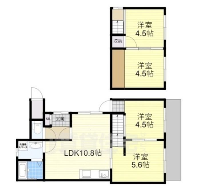 大阪府豊中市螢池北町2丁目(一戸建)の賃貸物件の間取り
