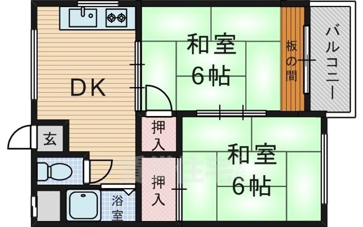 大阪府豊中市山ノ上町(マンション)の賃貸物件の間取り