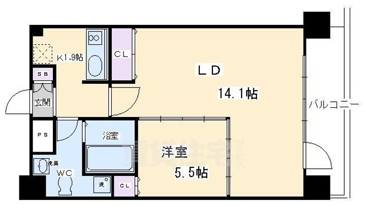 プレサンスNEO京都烏丸の間取り