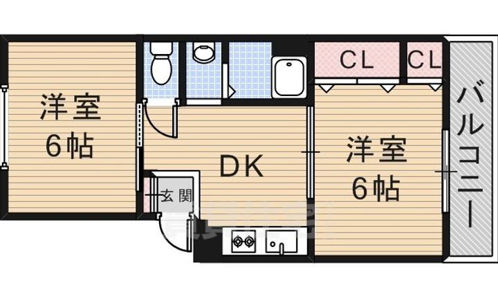 大阪府茨木市上泉町の賃貸マンションの間取り