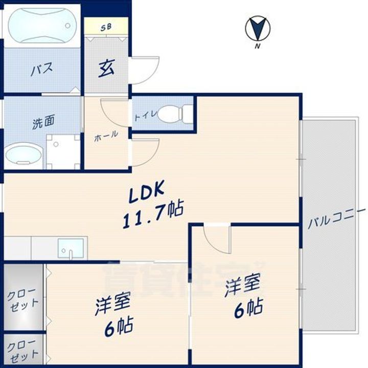 大阪府東大阪市花園東町1丁目の賃貸アパートの間取り