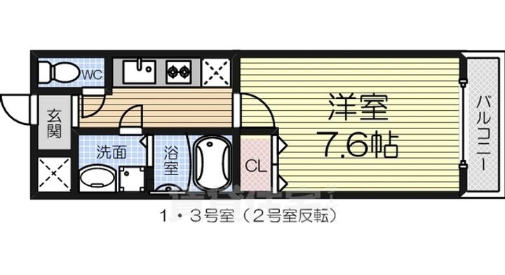 大阪府堺市西区鳳東町7丁の賃貸アパートの間取り