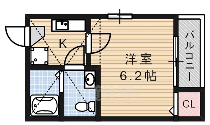 愛知県名古屋市昭和区白金1丁目の賃貸アパートの間取り