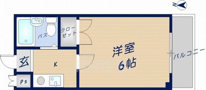 大阪府東大阪市末広町の賃貸マンションの間取り