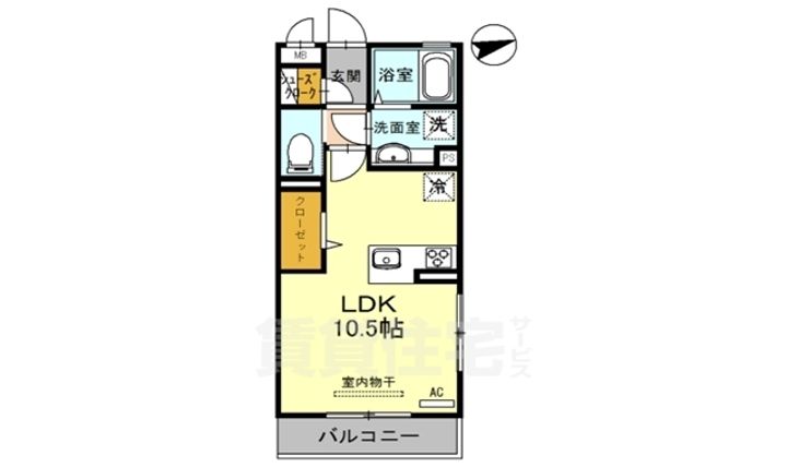 大阪府堺市堺区南三国ヶ丘町4丁の賃貸アパートの間取り