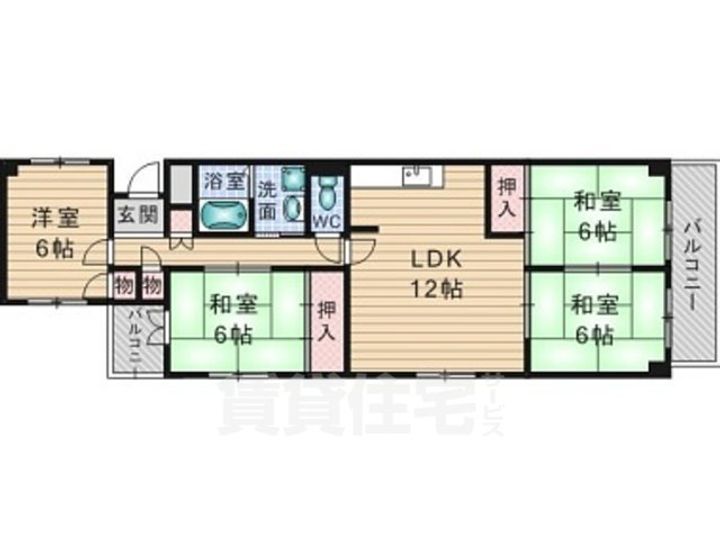 大阪府茨木市蔵垣内3丁目の賃貸マンションの間取り