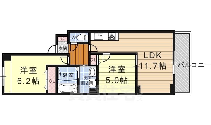 カーサ小紅屋の間取り
