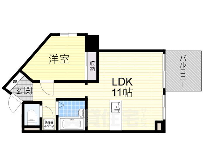 大阪府茨木市奈良町の賃貸マンションの間取り
