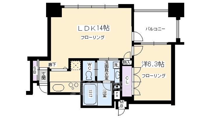 リーガル京都二条城東の間取り