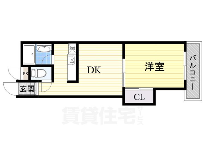 大阪府大阪市住吉区山之内1丁目の賃貸マンションの間取り