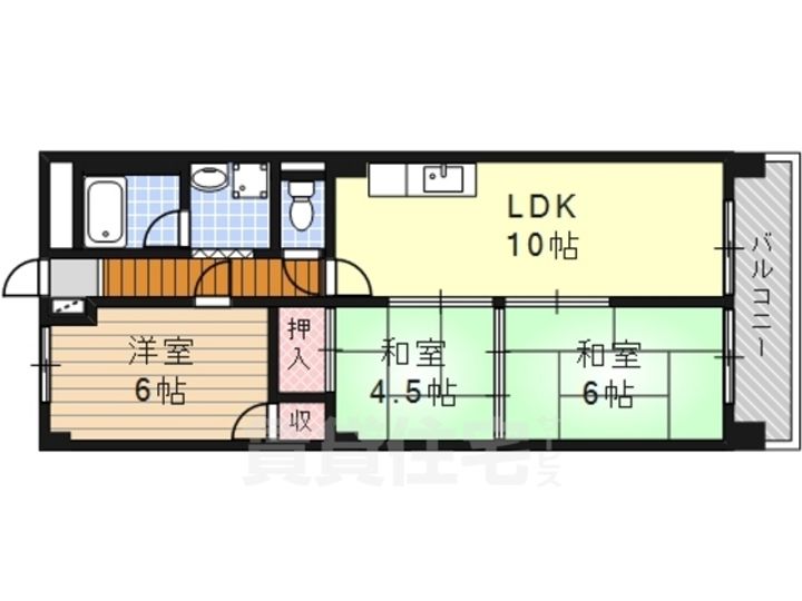 愛知県名古屋市天白区植田3丁目の賃貸マンションの間取り