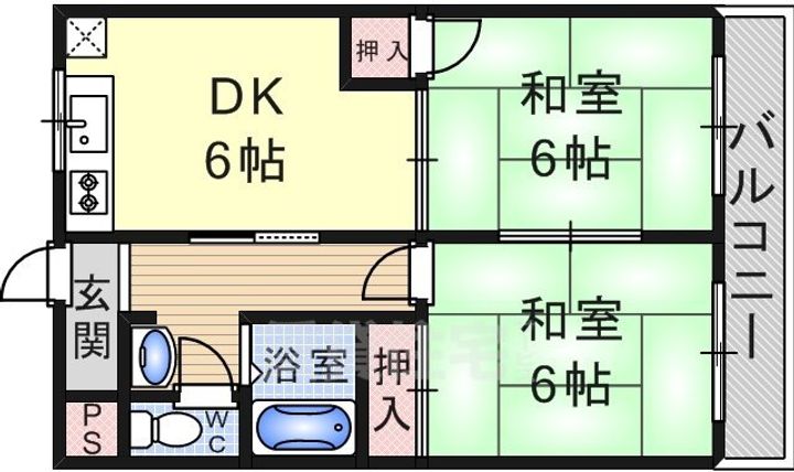 タカハタハイツの間取り