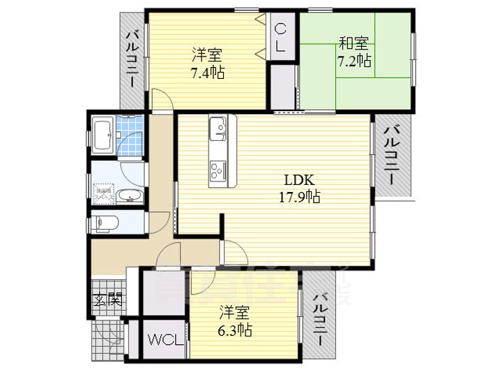 ラフィネメゾン瑞穂の間取り