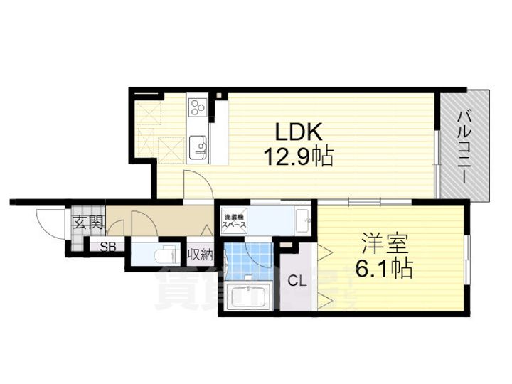 大阪府大阪市住吉区遠里小野3丁目の賃貸アパートの間取り