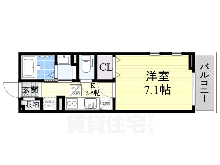大阪府堺市堺区南旅篭町東2丁の賃貸アパートの間取り