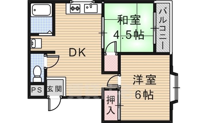 大阪府茨木市小柳町の賃貸マンションの間取り