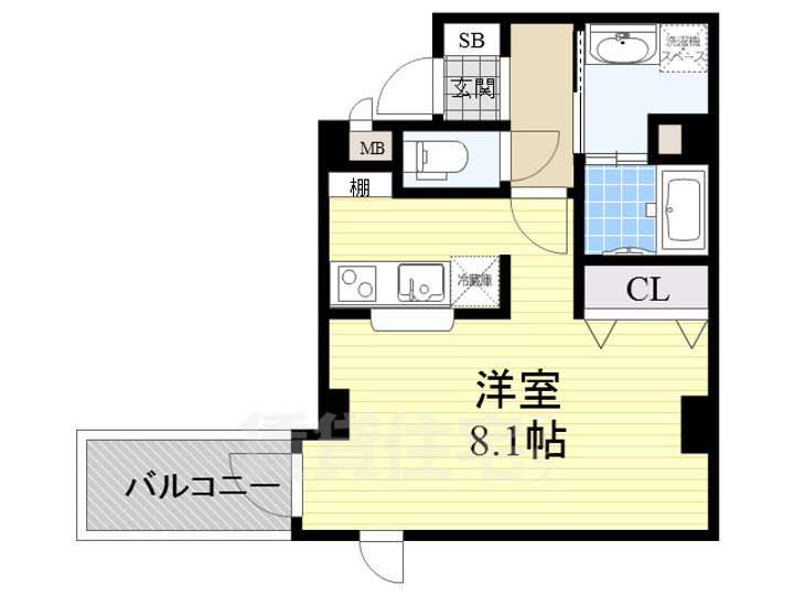 大阪府豊中市中桜塚4丁目の賃貸マンションの間取り